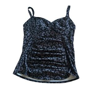 [Merona] Leopard Print Ruched Tankini Top